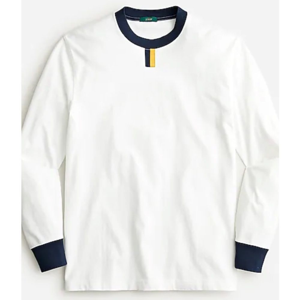 J. Crew Relaxed long-sleeve premium-weight cotton tab T-shirt